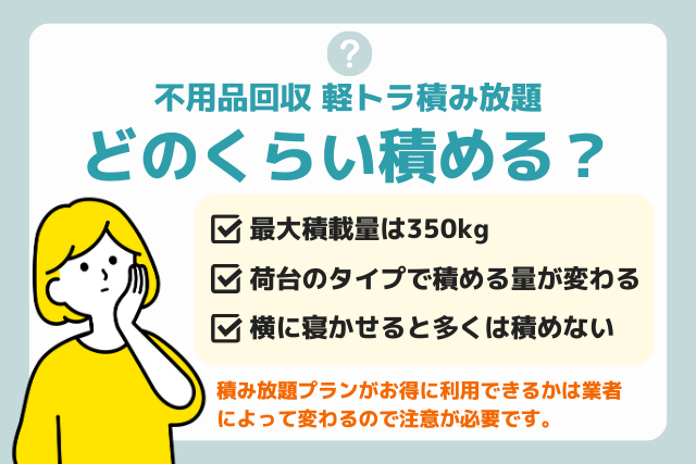 軽トラ積み放題どのくらい積める？