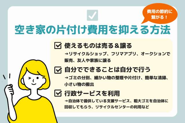 空き家の片付け費用を抑える方法