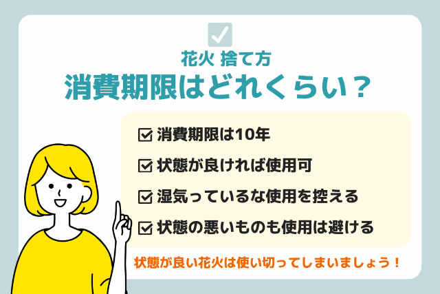 花火の消費期限はどれくらい？